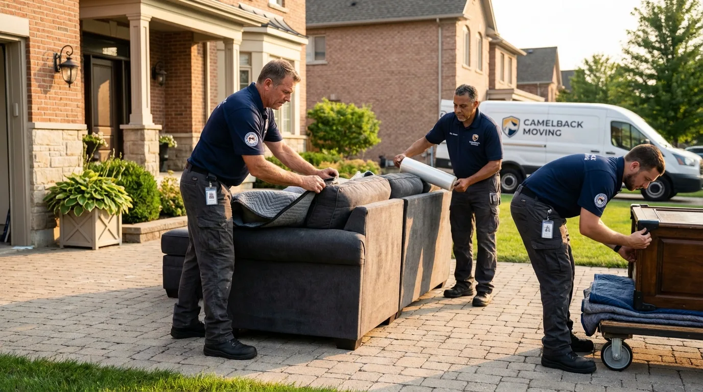 Large estate moving crew wrapping furniture in Palmyra, VA